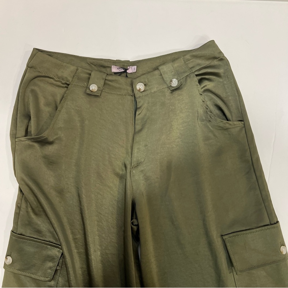 OWN Olive Silk Feel Pants - Made In Italy - Size Medium - Reemoly
